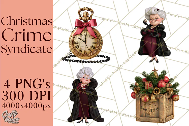 Christmas Crime Syndicate PNG Clipart, Mobster Santa