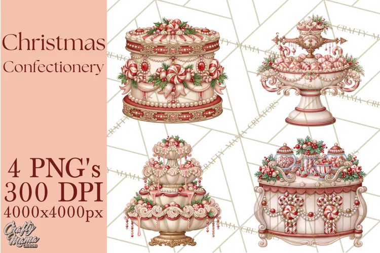 Whimsical Christmas Confectionery PNG Clipart