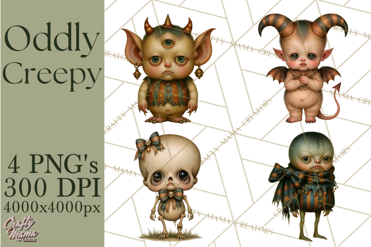Oddly Creepy Halloween Characters PNG Clipart