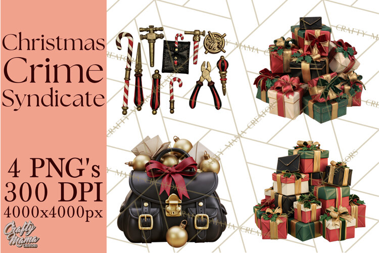 Christmas Crime Syndicate PNG Clipart, Mobster Santa example image 1