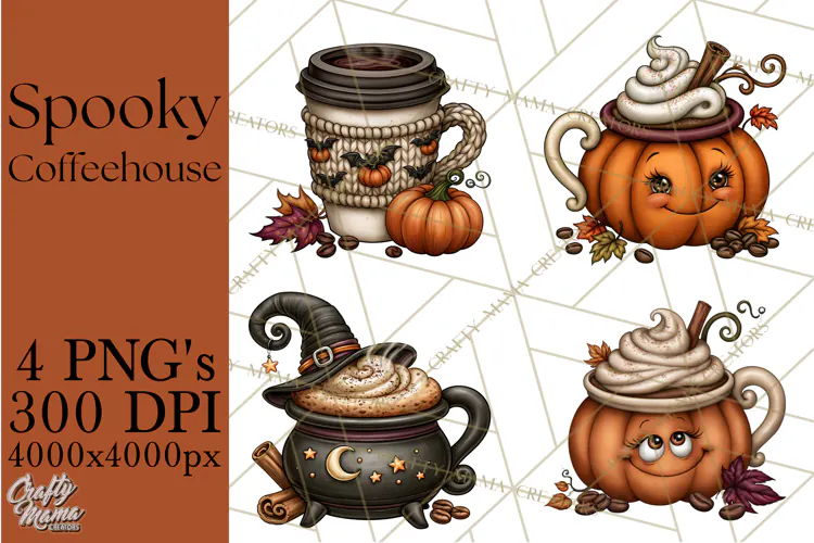 Spooky Coffeehouse PNG Clipart