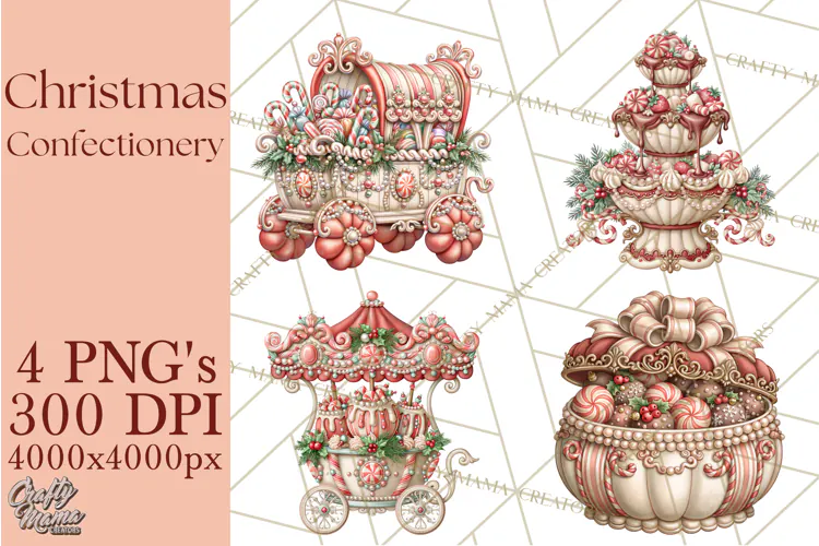 Whimsical Christmas Confectionery PNG Clipart