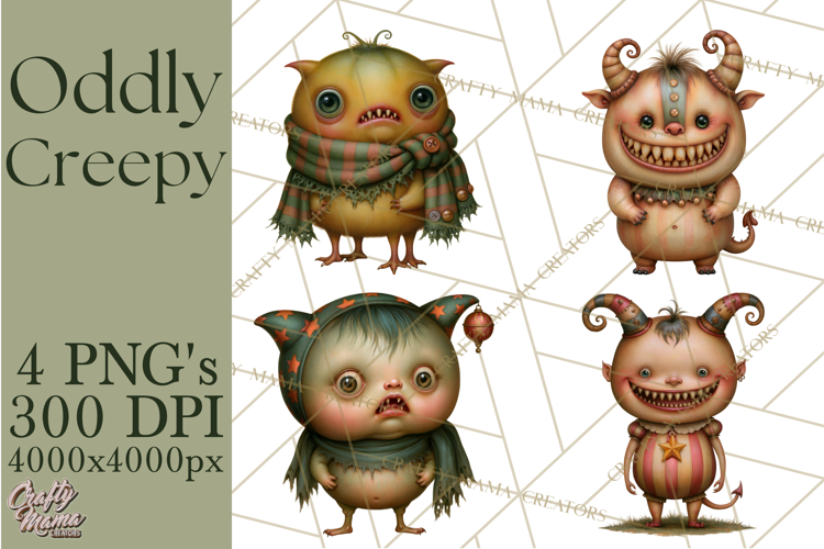 Oddly Creepy Halloween Characters PNG Clipart