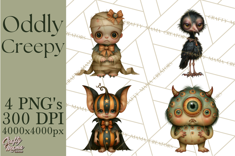 Oddly Creepy Halloween Characters PNG Clipart