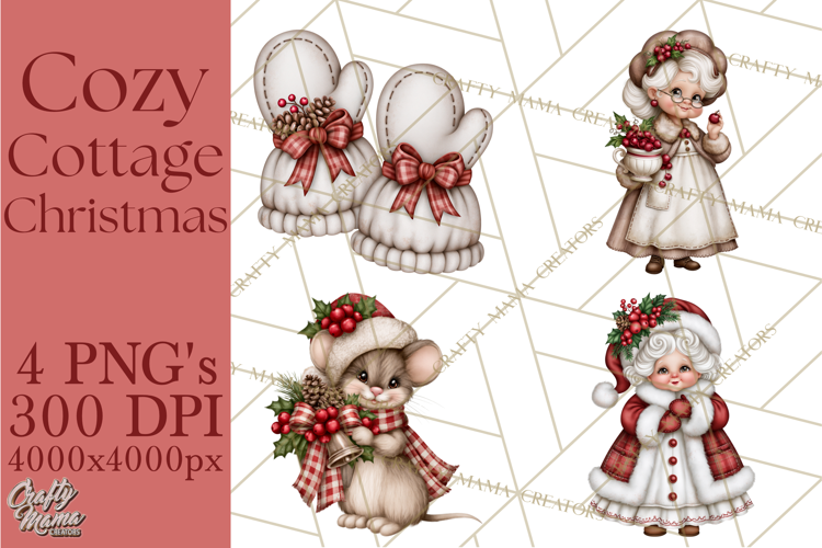 Cozy Cottage Christmas Printable Clipart PNG