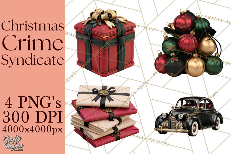Christmas Crime Syndicate PNG Clipart, Mobster Santa example image 1