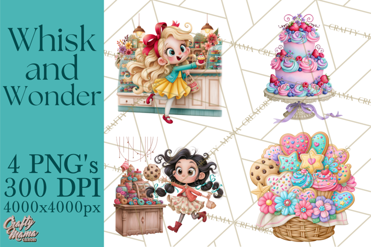 Whimsical Bakery Girls & Boys PNG Clipart, Baker Characters