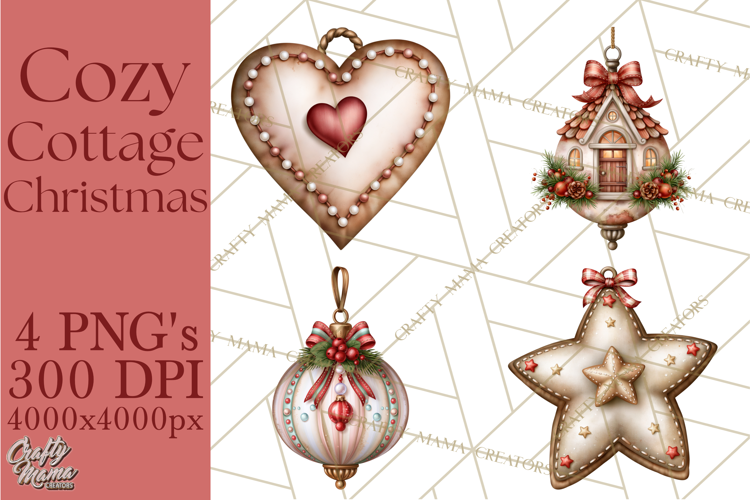 Cozy Cottage Christmas Printable Clipart PNG