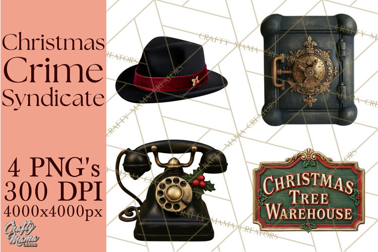 Christmas Crime Syndicate PNG Clipart, Mobster Santa example image 1