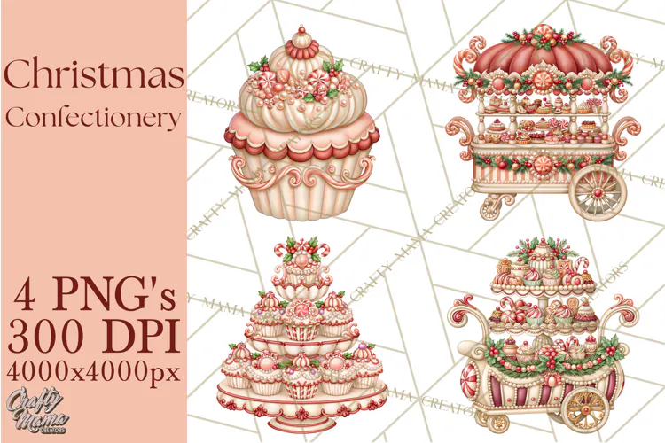 Whimsical Christmas Confectionery PNG Clipart