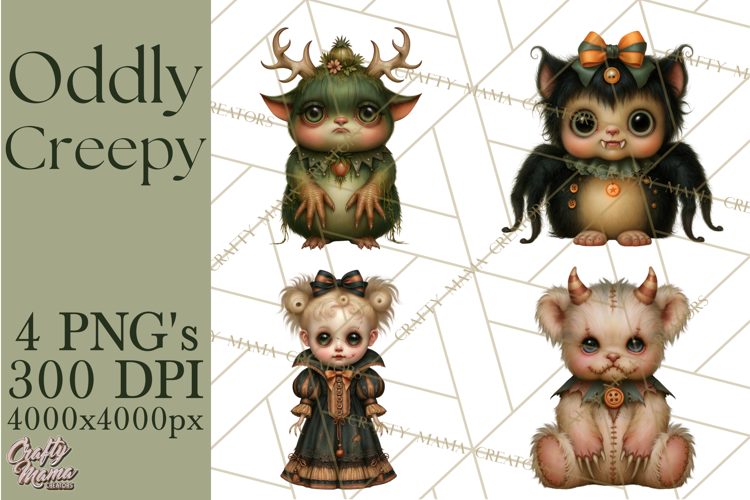 Oddly Creepy Halloween Characters PNG Clipart