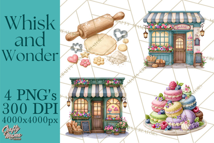 Whimsical Bakery Girls & Boys PNG Clipart, Baker Characters example image 1