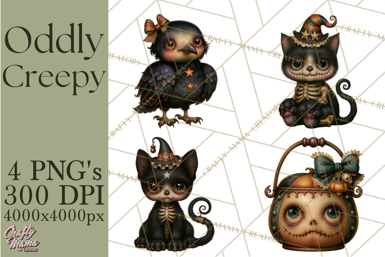 Oddly Creepy Halloween Characters PNG Clipart