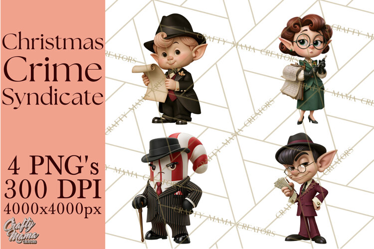 Christmas Crime Syndicate PNG Clipart, Mobster Santa example image 1