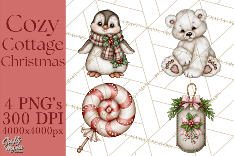 Cozy Cottage Christmas Printable Clipart PNG