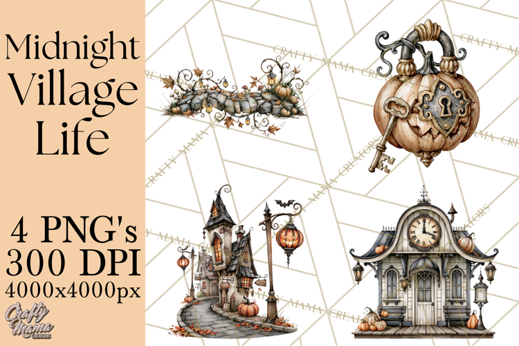 Pumpkin Village Village Life PNG Halloween Clipart