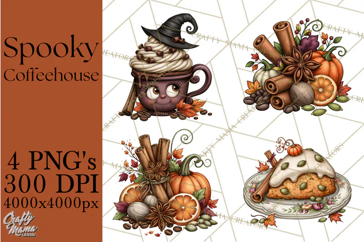 Spooky Coffeehouse PNG Clipart