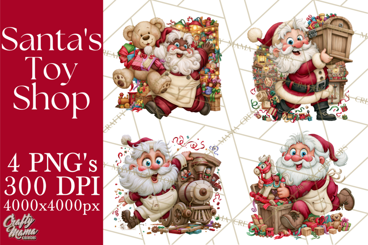 Christmas Toy Shop PNG Clipart, Santa & Elf Characters
