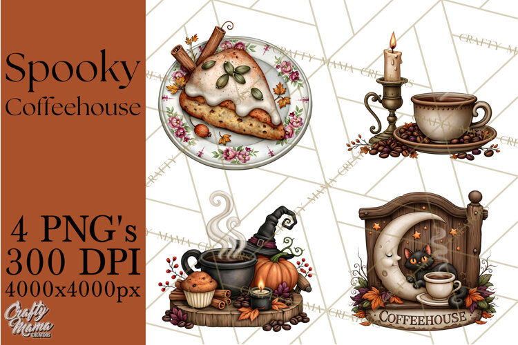 Spooky Coffeehouse PNG Clipart example image 1
