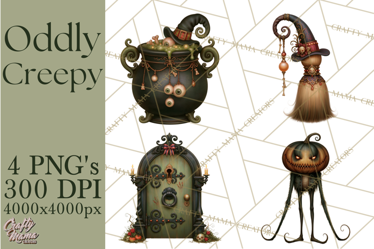 Oddly Creepy Halloween Characters PNG Clipart