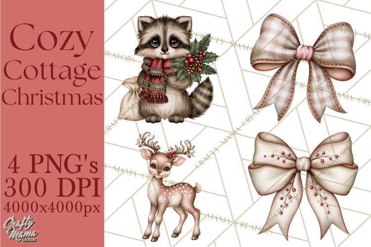 Cozy Cottage Christmas Printable Clipart PNG