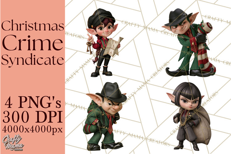 Christmas Crime Syndicate PNG Clipart, Mobster Santa example image 1