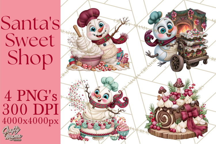 Christmas Bakery PNG Clipart, Santa & Elf Characters, Baker
