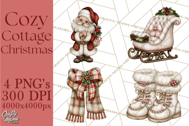Cozy Cottage Christmas Printable Clipart PNG