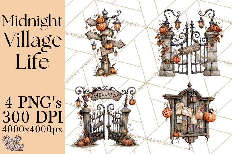 Pumpkin Village Village Life PNG Halloween Clipart