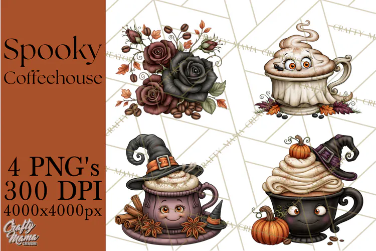 Spooky Coffeehouse PNG Clipart