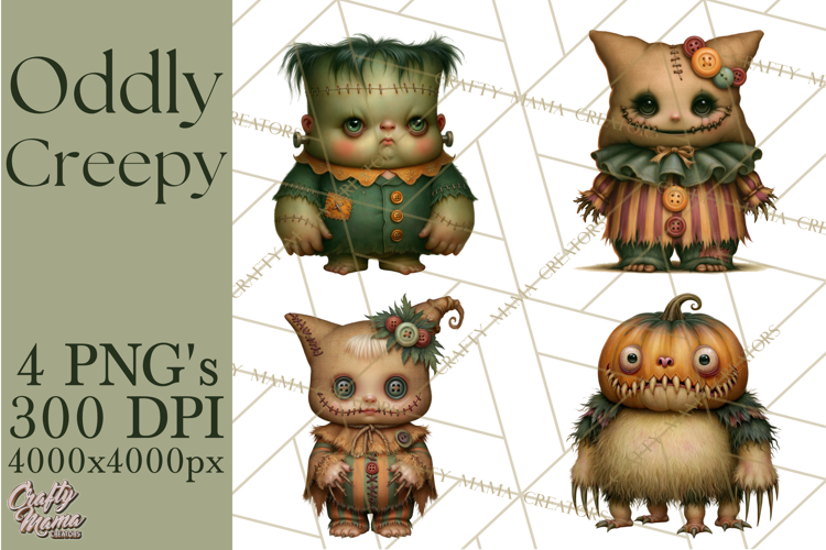Oddly Creepy Halloween Characters PNG Clipart