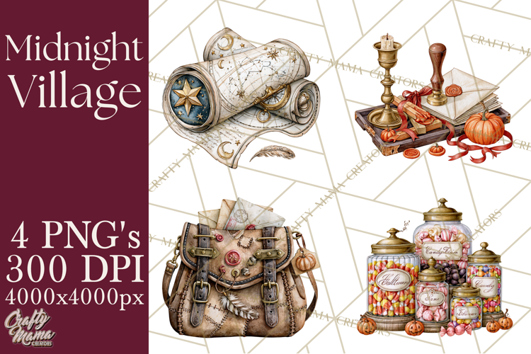 Pumpkin Village Residents PNG Halloween Clipart
