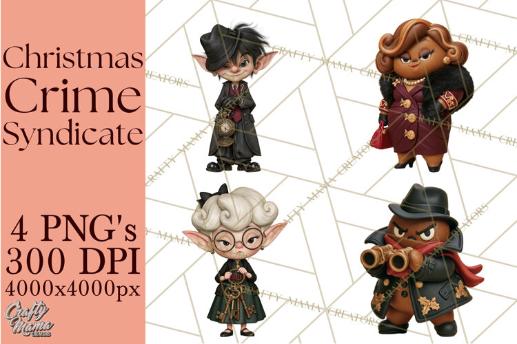 Christmas Crime Syndicate PNG Clipart, Mobster Santa example image 1