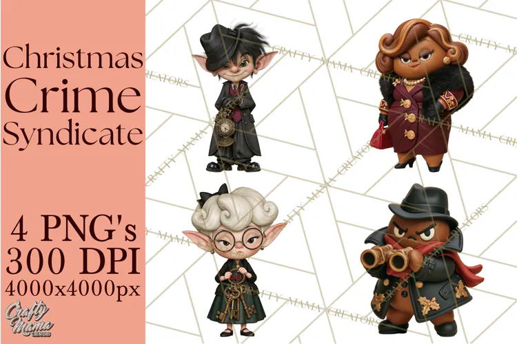Christmas Crime Syndicate PNG Clipart, Mobster Santa
