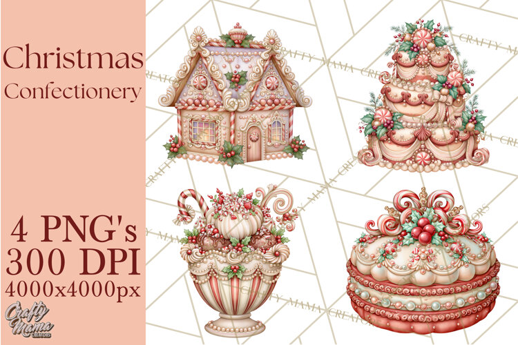 Whimsical Christmas Confectionery PNG Clipart example image 1