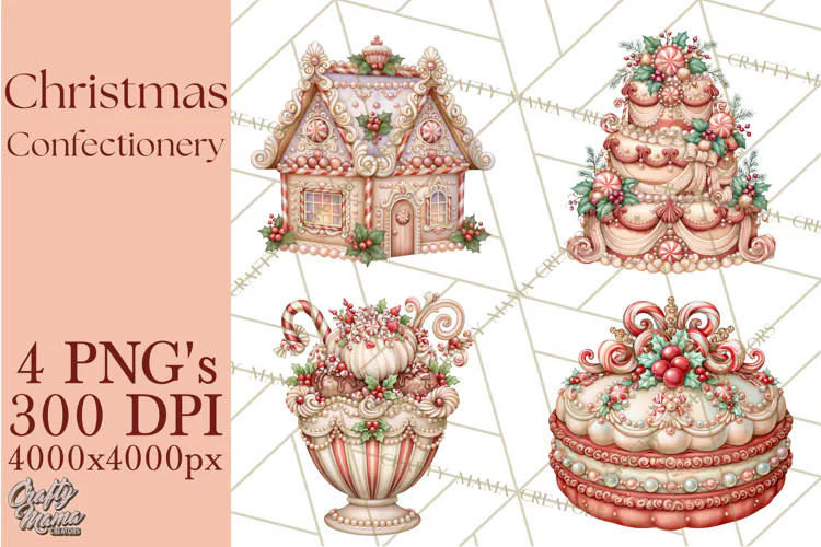 Whimsical Christmas Confectionery PNG Clipart