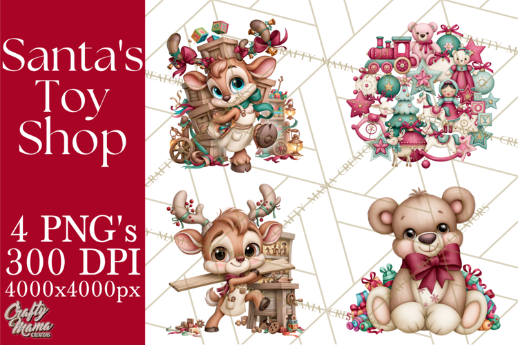 Christmas Toy Shop PNG Clipart, Santa & Elf Characters