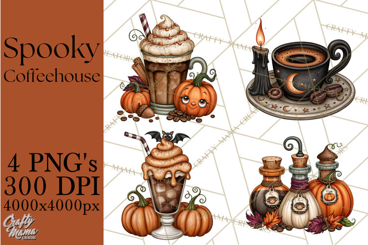 Spooky Coffeehouse PNG Clipart example image 1