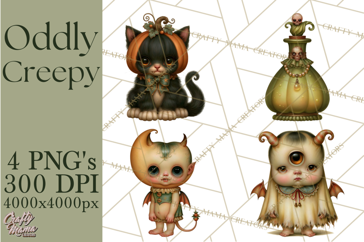 Oddly Creepy Halloween Characters PNG Clipart