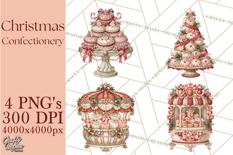 Whimsical Christmas Confectionery PNG Clipart example image 1