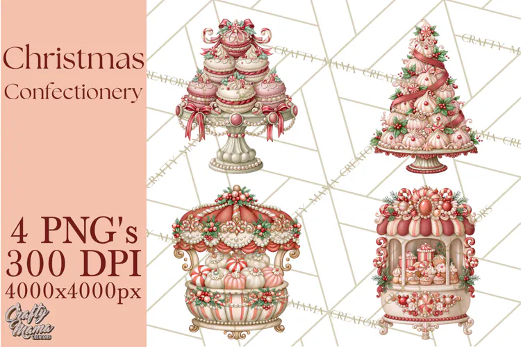 Whimsical Christmas Confectionery PNG Clipart