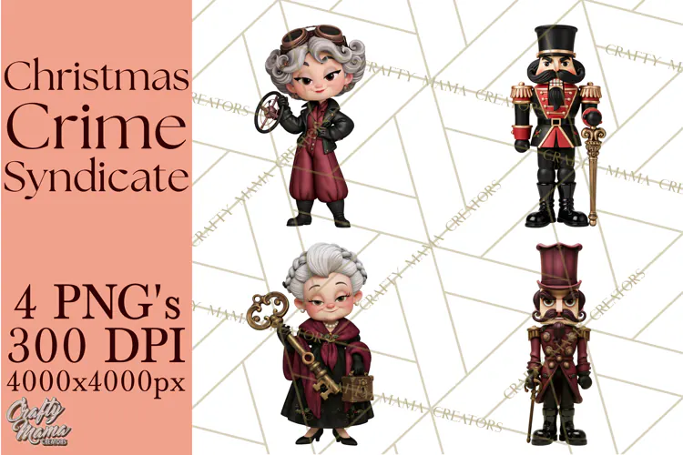 Christmas Crime Syndicate PNG Clipart, Mobster Santa