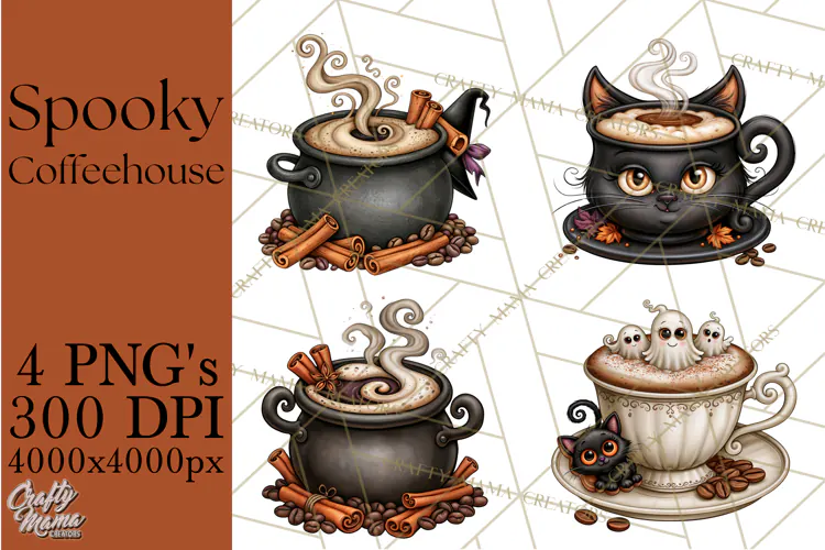 Spooky Coffeehouse PNG Clipart