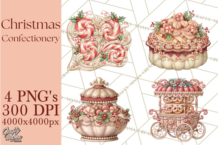 Whimsical Christmas Confectionery PNG Clipart