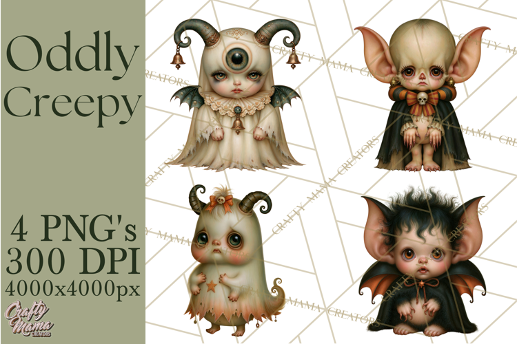Oddly Creepy Halloween Characters PNG Clipart