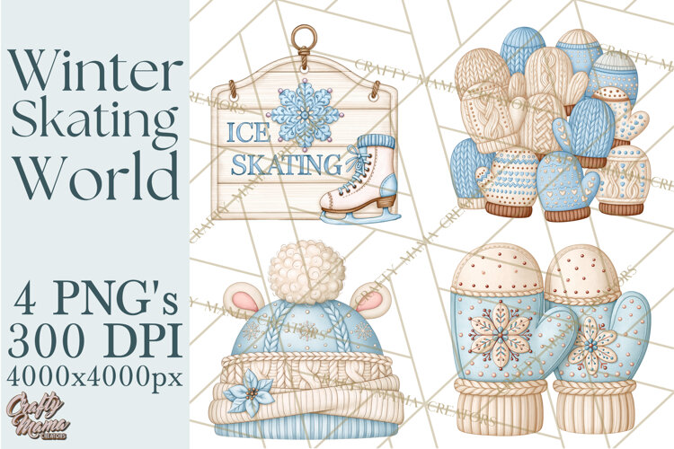 Winter Skating World Animals PNG example image 1