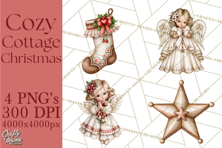 Cozy Cottage Christmas Printable Clipart PNG