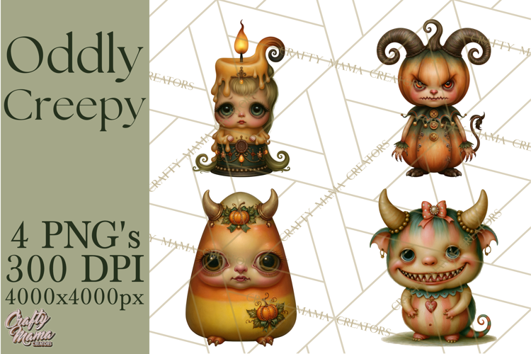 Oddly Creepy Halloween Characters PNG Clipart