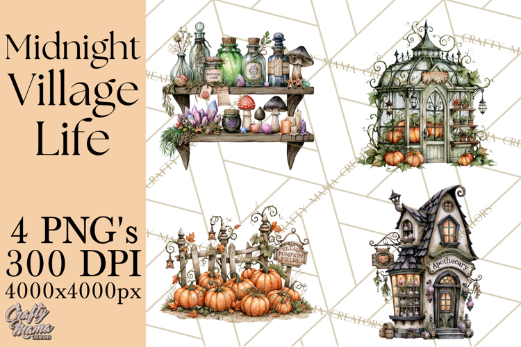 Pumpkin Village Village Life PNG Halloween Clipart