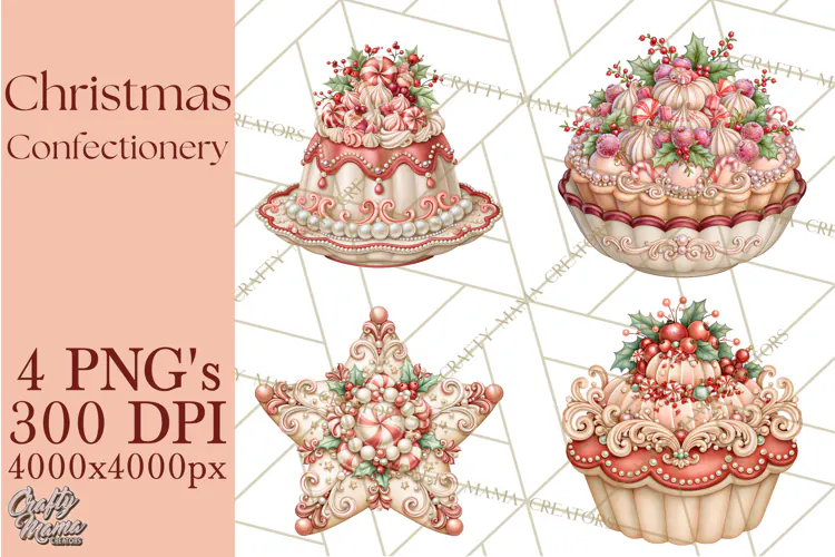 Whimsical Christmas Confectionery PNG Clipart